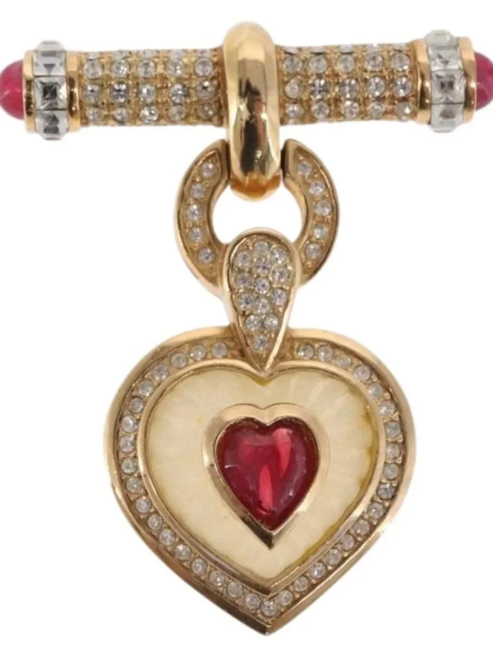 Christian Dior Earring Brooch metal Gold Tone Auth 169930V